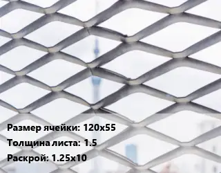 Сетка ЦПВС 120х55 s=1.5 Раскрой: 1.25х10